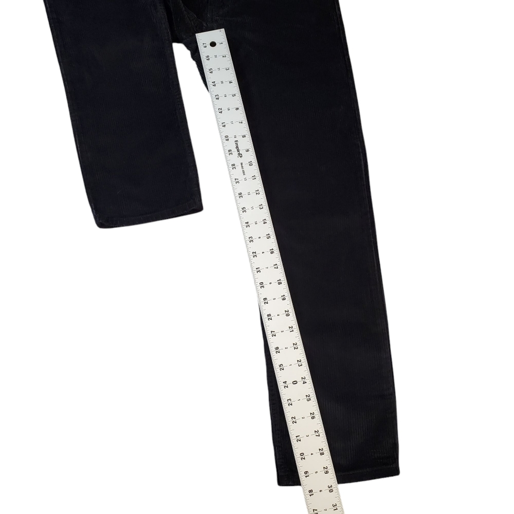 Levi's Womens Black Corduroy Pants 27X30 Straight Leg Preppy Goth Irregular NWT - Picture 8 of 14
